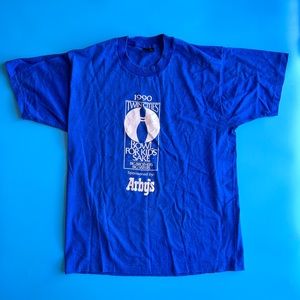 Vintage Screen Stars Single Stich Made in USA 1990 Size XL Blue Color T-shirt